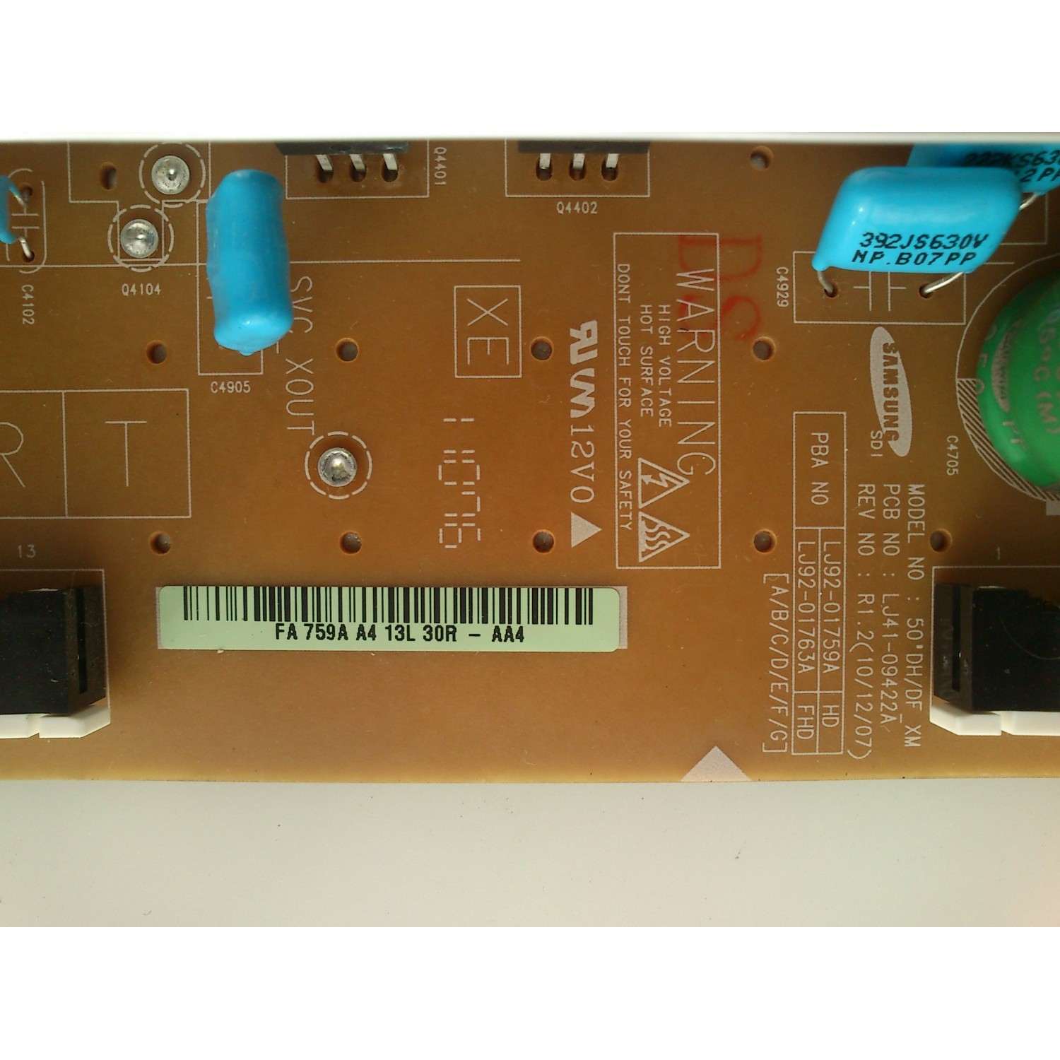  X-MAIN SAMSUNG BN96-16516A 759A  MODELO PN51D450A2DXZA - Imagen 2